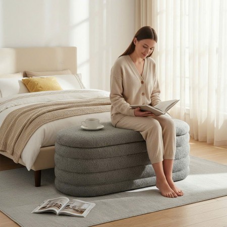 88010014 : Ghế Băng Hình Bầu Dục - Màu Xám